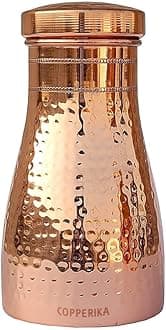 Bedroom Jar 100% Pure Copper Water Bottle 1 Litre - 1000ml Original With Ayurvedic & Other Health Benefits | BPA Free | Heavy Quality Build | For Home, Office, Kids & Travel
