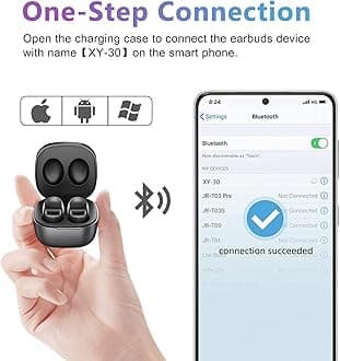 ELOVEN Wireless Earbuds Deep Bass Stereo Sound Bluetooth Earbuds 120H True Wireless Headphones with Ear Caps (S/M/L) for Samsung S24/S23/S22/S21 Ultra Z Flip 5/4/3/Fold 5/4 A53 iPhone 16/15/14 Black