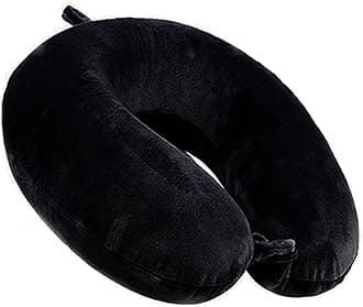 Travel Pillow - Memory Foam Neck Pillow Support Pillow,Luxury Compact & Lightweight Quick Pack for Camping,Sleeping Rest Cushion (Black)