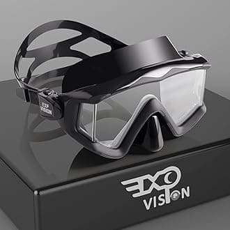 Adult Pano 3 Panoramic Scuba Diving Mask, Tempered Glass Snorkeling Dive Mask, Premium Swim Goggles With Nose Cover Snorkeling Gear for Snorkeling, Freediving, Swimming