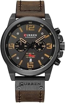 Luxus-Marke Herren Militär Stoppuhr Wasserdicht Leder Chronograph Armbanduhr Herren Mode Quarz Armbanduhr