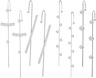 Ear Cuff Crawler Earrings for Women Helix Hook Earrings Wrap Snowflake Rhinestone Lightning Bolt Piercing Jewelry Trendy