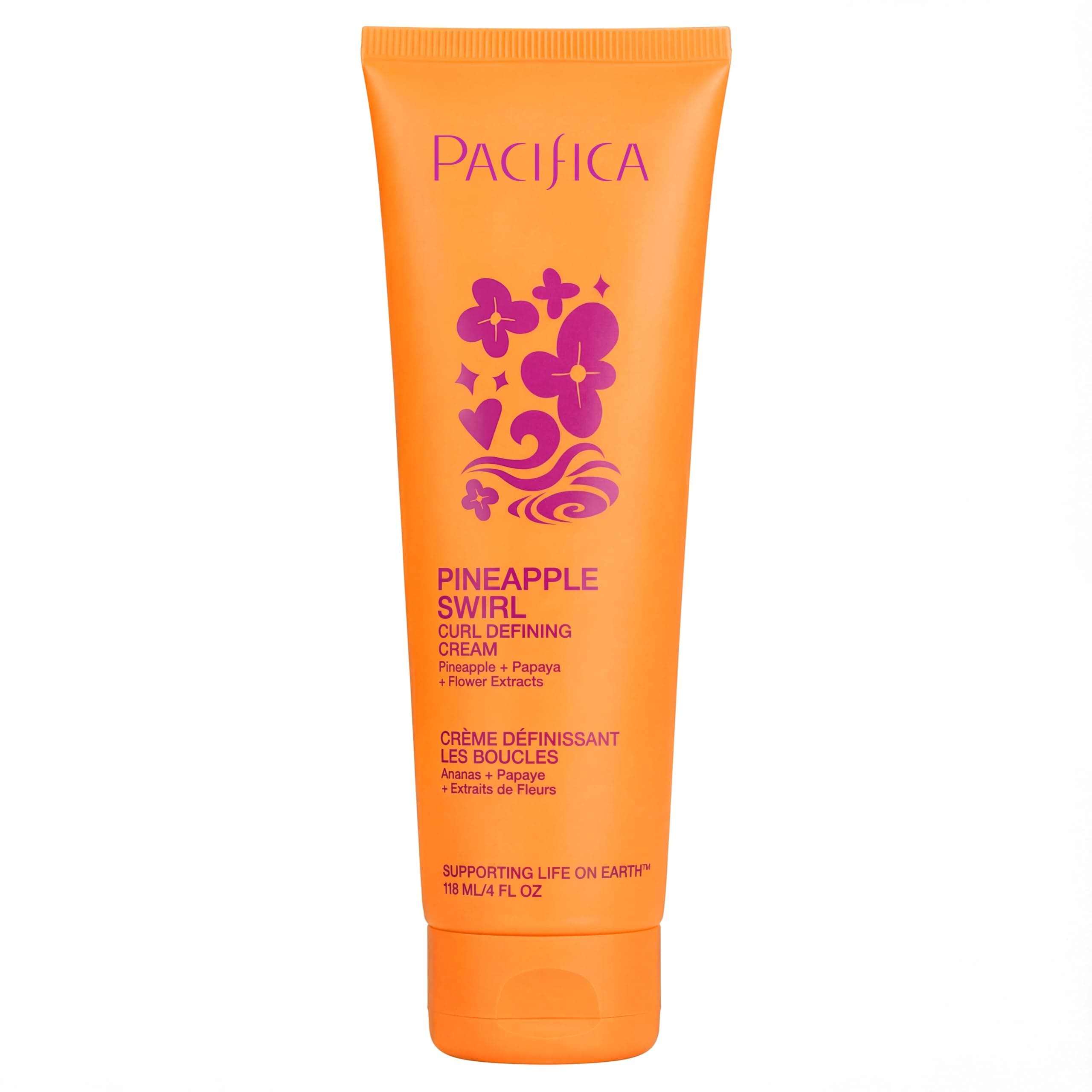 Pacifica, Cream Pineapple Swirl Curl Defining, 4 Fl Oz | for Curly Hair, 4 oz, Frizz Control, Curl Enhancer, Styling Cream