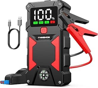 Car Jump Starter, 5000A Peak 24800mAh 12V Jump Starter Battery Pack(Up to All Gas, 8.0L Diesel Engine),with USB Charge Output Port,LED Light,HD Large Screen.