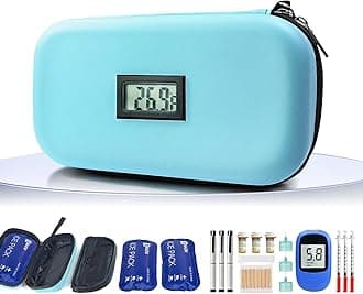 GosemaiTSA Approved Insulin Cooler Travel Case Medication Cooler for Travel with Thermometer Temperature Display Diabetic Medication Organizer Medical Travel Cooler Bag with 2 Ice Pack (Light Blue)
