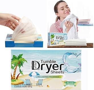 Azonee Dryer Sheets - Clothing Softness Sheet, 5 Box/200 Count Natural Fabric Softener with Plant-Based Formula, Removes Static Cling, Gentle on Clothes - for Soothing(Coconut Fragrance)