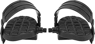 Pair Bike Pedals Spindle Platform Non Slip with Belts Strap