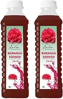 Mountain Bawarchi Buransh Squash Drink | Himalayan Rhododendron Juice Concentrate | Refreshing Rhododendron Juice | Ready to Serve | 750ml (Pack of 2)