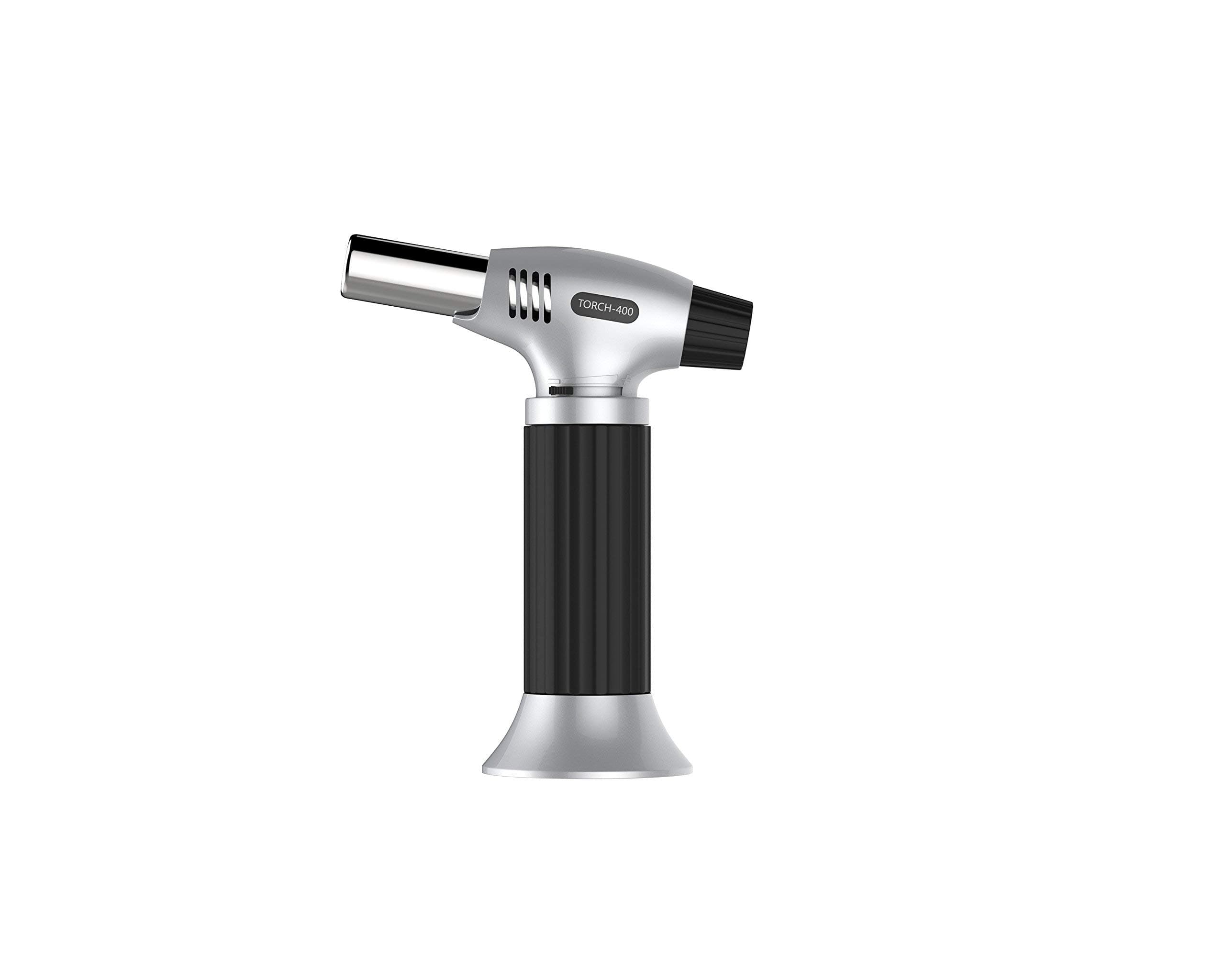 MKYUHP Kitchen Butane Torch Lighter, Windproof Culinary Torch, Blow Torch Butane Torch Flame Gun With Safety Lock 1300°C for Hiking, Camping, Cooking, Kitchen, Creme Brulee, BBQ and Baking(No Gas)