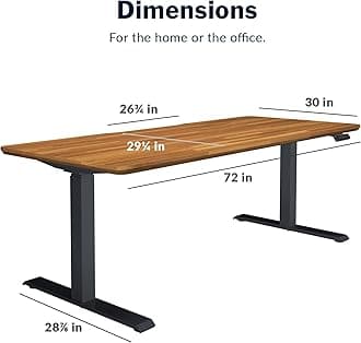 Vari Electric Standing Desk - Varidesk Height Adjustable Sit/Stand Desk - Dual Motor with Memory Presets, Stable T-Style Legs - Gaming or Home Office Workstation - 72”x30”, Butcher Block