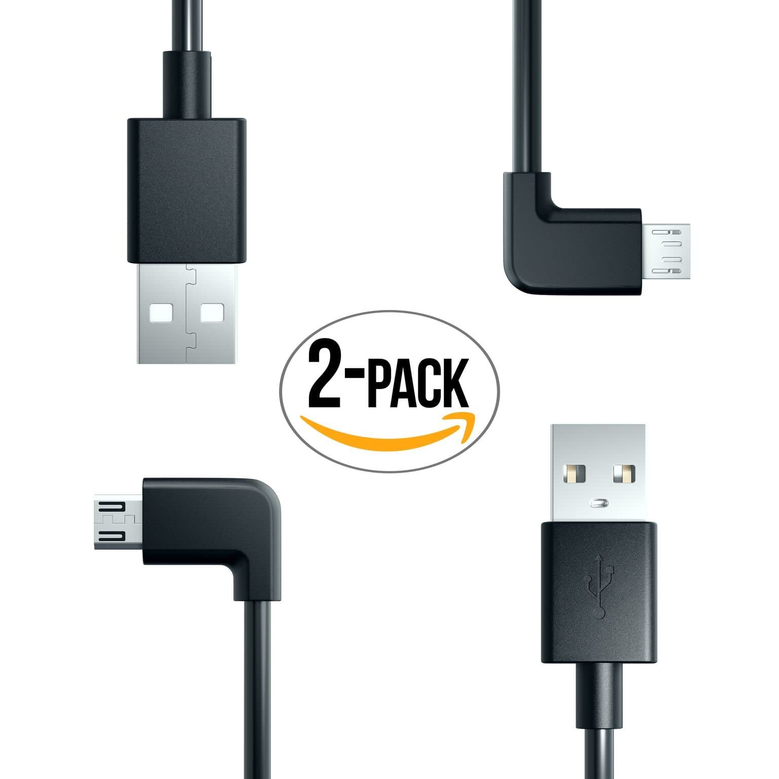 [2-pack 3.3 ft] Micro USB Cable Android Charger by BLACKSPACED. Fast Charge and Sync Cord for Android, Windows, MP3, Camera, Kindle, Tablet, Samsung, HTC, Sony and Other
