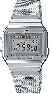 Casio Vintage A700WM-7ADF Digital Grey Dial Unisex Watch Silver Metal Strap (D170)