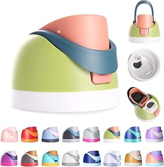 Renyqatt Replacement Lid for Owala Freesip, Compatible with Owala Cups (16oz, 24oz, 32oz, 40oz), One-Button Water Bottle Top Lid, Leakproof, BPA-Free (Fruit Green)