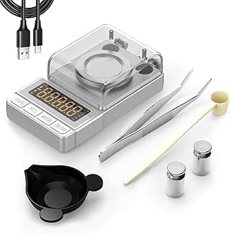 MAXUS Milligram Scale 100g/0.001g Sliver, Mg Scale with 20g Calibration Weight and Accessories, Sliver Powder Scale for Reloading