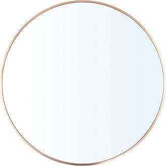 Round Mirror for Wall | Aluminium Frame, MDF Board Backing | HD Glass Vanity & Dressing Mirror | Elegant Vanity Mirror for Living Room, Bathroom, & Fashion Boutique (Gold, 80CM)