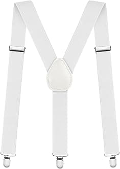 AOMIG Mens Braces, Mens Suspenders with Strong Metal Clips, 3.5cm Wide Heavy Duty Suspenders, Adjustable Elastic Suspenders Trousers Braces, One Size for Men Women Business Wedding Casual