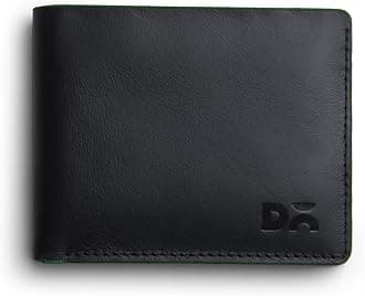 DailyObjects Classic Black Genuine Leather Men’s Bi-Fold Wallet with Multiple Card Slots| Cash Compartment| Slim Durable Design| Stylish Everyday Accessory for Securely Carrying Money| Cards| and IDs