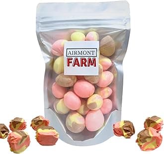 Freeze-Dried Candy Salt Water Taffy 2 oz - Cut To Bite Sized Pieces - Ships In Box - Deliciously Crunchy, Intense Flavor, Lightweight Snack (Banana Split)