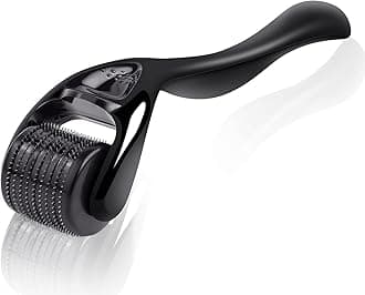 URAQT Derma Roller, 0.75mm Beard Growth Roller, Titanium 540 Micro Needle Rollers for Men and Women, Microneedle Face Rollers for Facial Skin Care, Anti Ageing Wrinkle, Scar Removal, Hair Regeneration