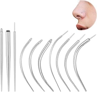 10Pcs Piercing Taper Tool, 14G/16G/18G Piercing Taper Stainless Steel Piercings Insertion Tool Set for Threadless Tragus Helix Lip Nose Helix, Cartilage Earrings Labret Studs Nose Stud Stretcher