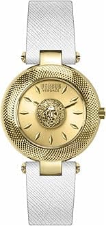 Versus VersaceBrick Lane Lion Collection Womens Fashion Watch Featuring Genuine Leather Adjustable Strap and Sunray Dial