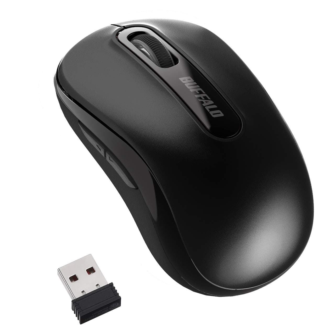 Buffalo BSMBW315BK Wireless Mouse, 5 Buttons, Equipped with Backward/Forward Buttons, Small, Lightweight, Energy Saving Model, Can Be Used Up To 584 Days, BlueLED, Black