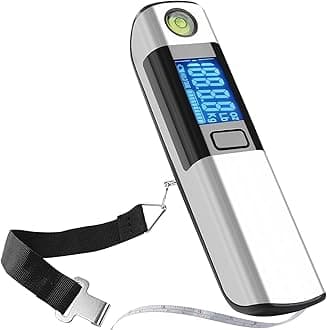 Digital Luggage Weight Machine with Steel Body, 50kg Capacity – Portable Weighing Scale for Home, Travel, Flights, Trains, Kitchen (Silver)