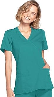 Cherokee womens Workwear Core Stretch Mock Wrap Scrubs Shirt Medical Scrubs (pack of 1)