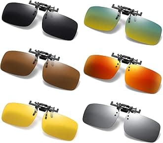 Clip on Flip up Polarized Lens For Prescription Glasses UV Protection Sunglasses (Clear lenses not Polarized)
