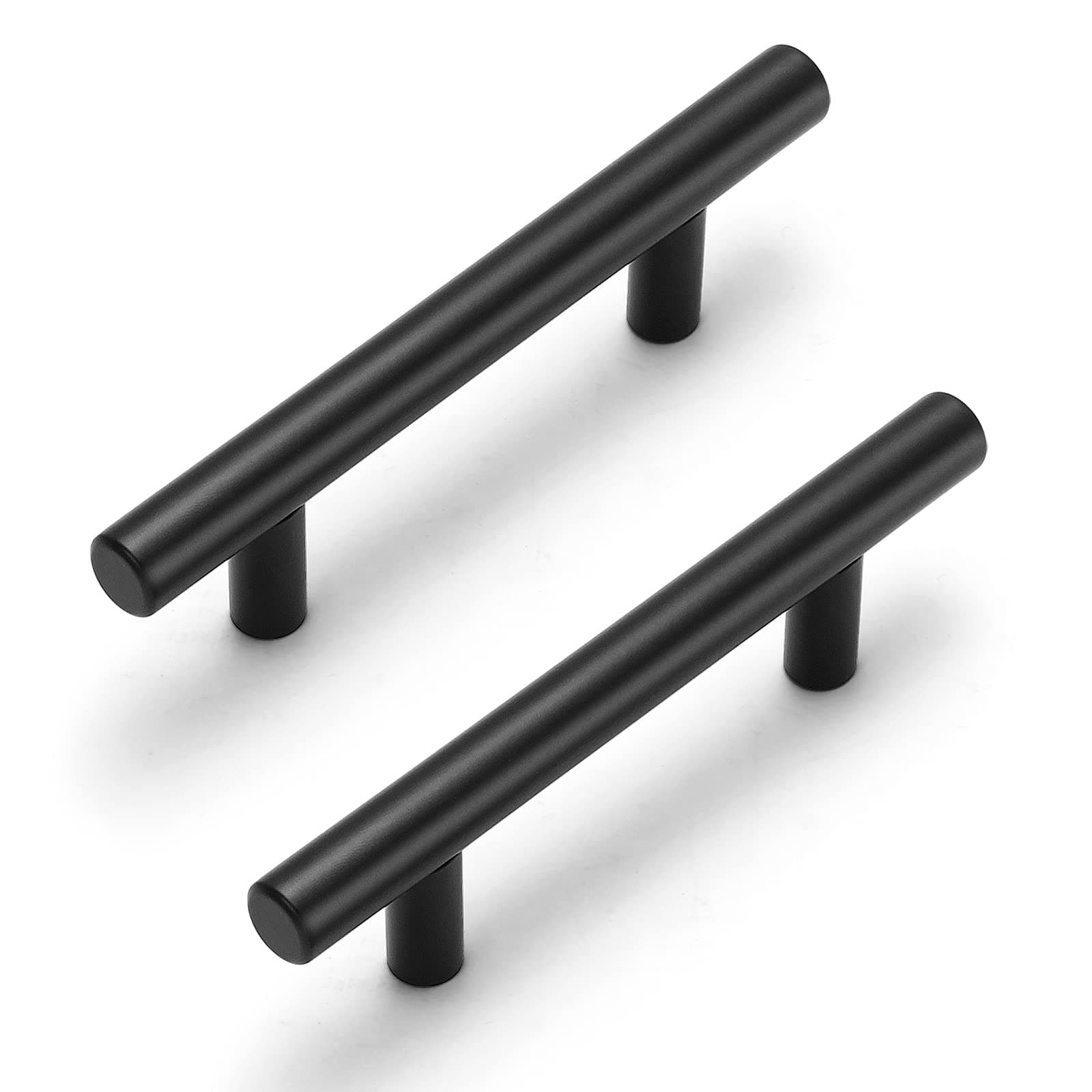 30 Pack Cabinet Handles Matte Black Cabinet Pulls with 3 Inch Hole Center, Stainless Steel Kitchen Cabinet Handles Black Kitchen Handles for Cabinets and Drawers, 76mm Hole Centers