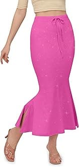 Mehrang Womens Microfiber Saree Shapewear Cotton Blend Saree Dress (Babypink Pink, S)
