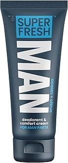 SWEATBLOCK Super & Fresh Co. Man Parts Ball Deodorant for Men by - Anti-chafing Deodorising Lotion with Aloe - Talc-Free, Paraben-Free, Aluminium-Free, Clear Protection Lotion - 118ml Tube
