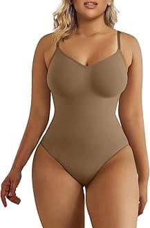 SHAPERX Women's Seamless Shapewear Bodysuit Tummy Control Body Shaper Waist Defining Body Suit