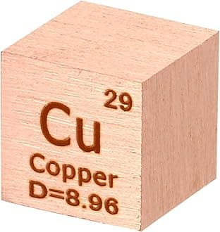 PATIKIL Copper Cube, 10mm Cu Density Cube High Density Element Cube Unique Metal Cube Periodic Table of Elements Collections Lab Experiment Teacher Scientific Classes