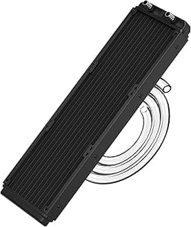 Clyxgs Water Cooling Radiator, 12 Pipe Aluminum Heat Exchanger Radiator with Tube for PC CPU Computer Water Cool System DC12V 360mm