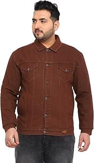 Urbano PlusMen's Regular Fit Washed Full Sleeve Denim Jacket