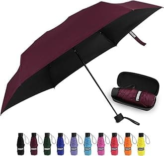 YoobureSmall Mini Umbrella with Case Light Compact Design Perfect for Travel Lightweight Portable Parasol Outdoor Sun&Rain Umbrellas