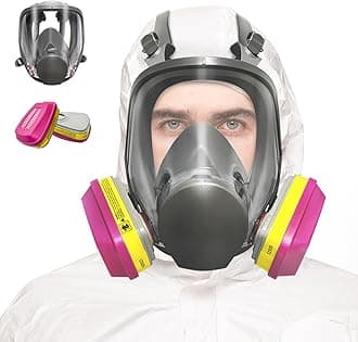 Full Face Respirator Mask, Paint Respirator Mask with 60923 Filters against Organic Vapor Gases for Spray Paint Chemicals Epoxy Resin Welding Sanding