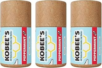 3 pack - Kobeesco Lip Balm, Lip Moisturizer, Lip Cure, Lip Balm, Nourishing Lip Treatment (Peppermint)