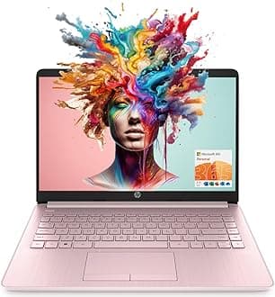 Portable Laptop (Include 1 Year Microsoft 365), 14’’ HD Display, 8GB RAM, 64GB eMMC, Intel Quad-Core N4120, Student and Business, Webcam, HDMI, Wi-Fi, RJ-45, Windows 11 Home, Pink