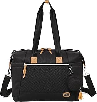 Diaper Bag Tote with Pacifier Case and Changing Pad, Dikaslon Large Travel Diaper Tote for Mom and Dad