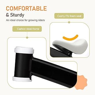 Colorful Lighting Baby Balance Bike, 1st Birthday Girl Gifts with 4 Silent Wheels & Soft Seat, Balance Bike 1 Year Old No Pedal, 12-24 Months Toddler Ride-on Toys, Baby Walker for Girls Boys, Black