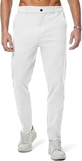 Men's Chino Pants Casual Elastic Waist Tapered Golf Trousers