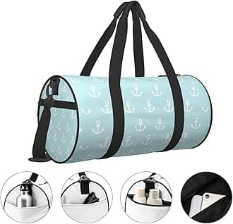 Anchors Blue Background Sports Gym Bag Travel Duffel Bag Shoes Compartment For Men Women Foldable Lightweight Yoga Gym Sports Bag