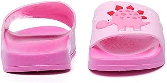 MEMON Toddler Little Kids Dinosaur Beach/Pool/Shower Slides/Anti-Skid Home Bath Slippers/Cute Summer Outdoor Shoes for Girls and Boys