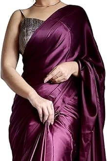 SATAZ Women's Ready to Wear Satin Silk 1 Minute Pre Pleated Heavy Saree with Designer Hand Work Tassels (Dark Green)