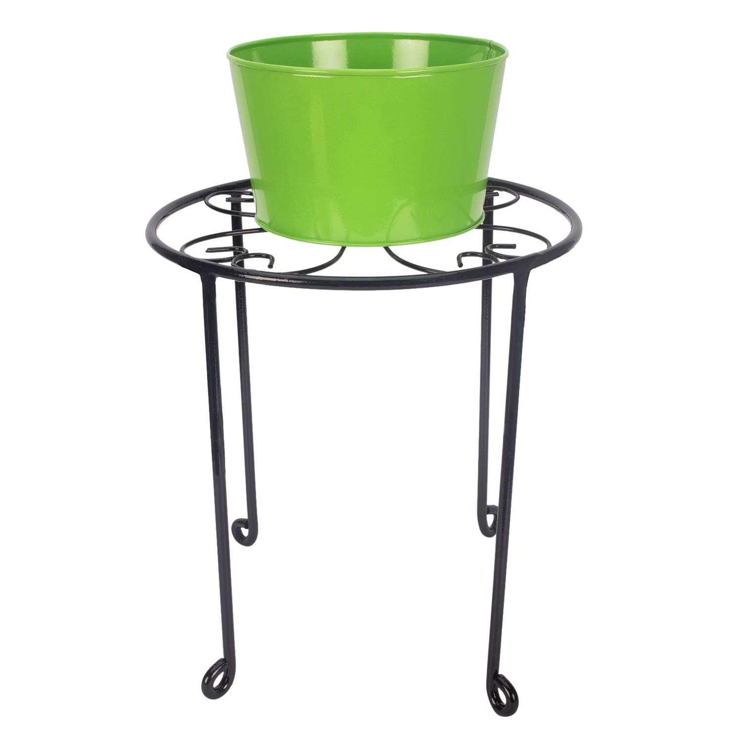 Nuha Metal Planter Stand, Black, Medium, 1 Piece
