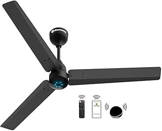 atomberg Renesa Smart 1200mm BLDC Ceiling Fan with IoT & Remote | Energy Efficient Ceiling Fan | Ceiling fan for Living Room | High Air Delivery with LED Indicators (Midnight Black)