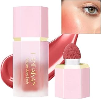 Liquid Blush Face Blusher Rouge Natural Smooth Blusher Pigment Long Lasting Creamy Soft Cheek Multi-purpose Stick Makeup With Cushion Cosmetics Liquid Facial Blush(Coral)