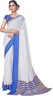 Women's Fashion Cotton Silk Saree with Blouse Material|| Pongal Special South Indian Kerala Saree With Blouse ||(AZ-YS-OG-PONGAL ONAM-P)